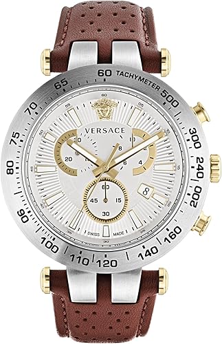 Versace VEJB00122 - Reloj de pulsera de acero inoxidable para hombre, con correa crono, de 1.811in, plateado, Bold Chrono