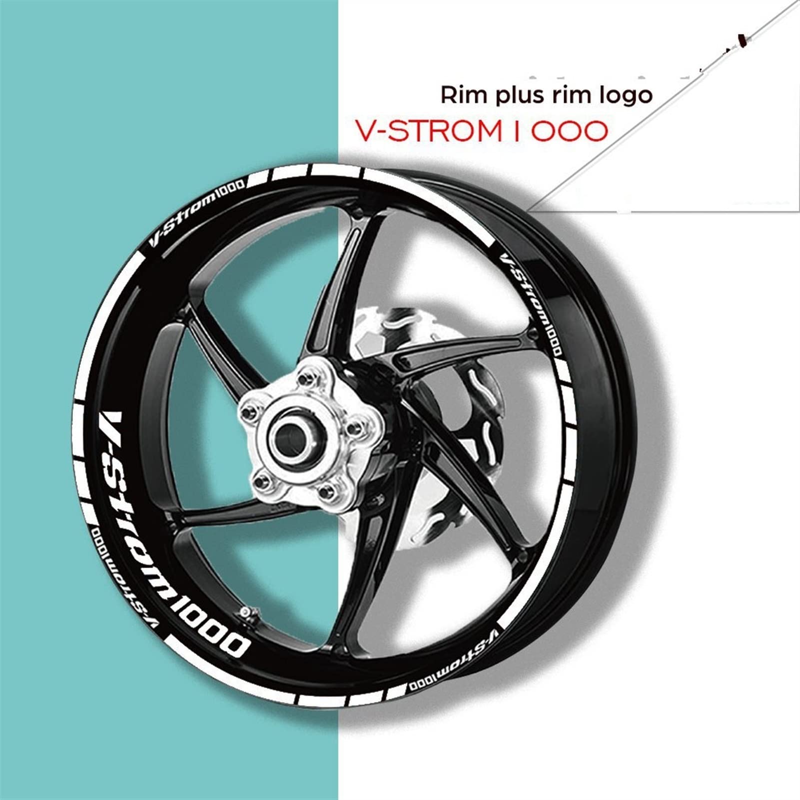 Stickers Motorfiets 17 Inch Wielnaaf Decal Logo Voor