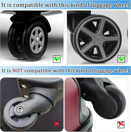 Miniatura 3 de BOXOB 8 fundas para ruedas de equipaje, fundas protectoras de rueda de maleta, fundas protectoras de rueda de silicona de dopamina, accesorios de