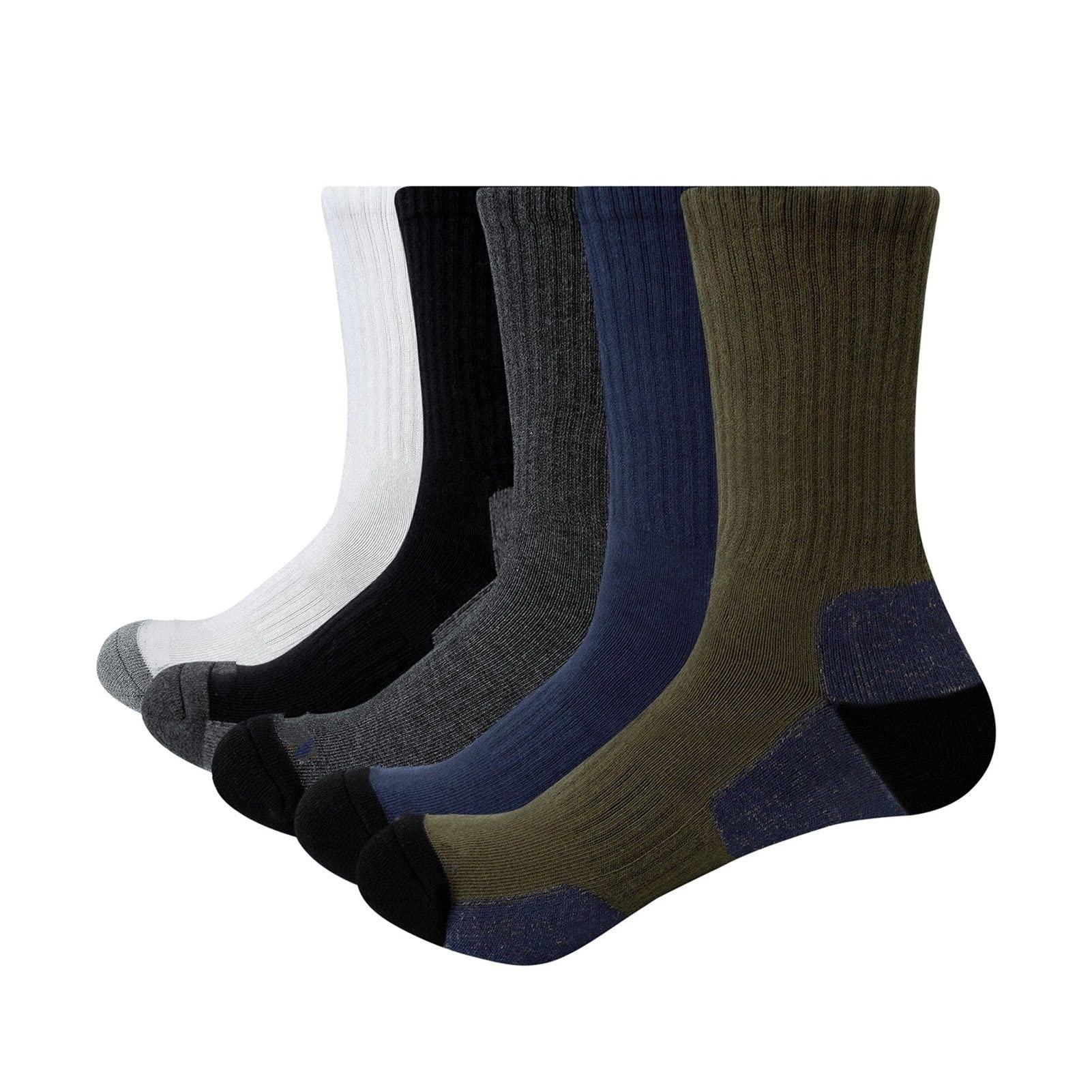 5 par sportowych okrągłych szyi ciepłych i grubych skarpet zimowych (Color : M1803GN, Size : XL(Men 9.5-12.5 US))