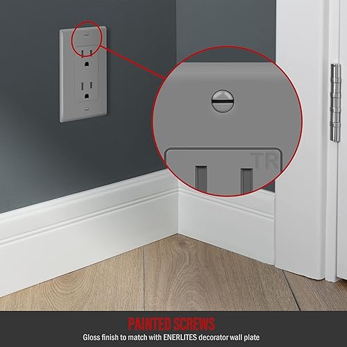 Miniatura 7 de ENERLITES Tornillos de repuesto para placa de pared decorativa, tornillos de cabeza ovalada de 516 pulgadas de longitud, acabado brillante pintado,