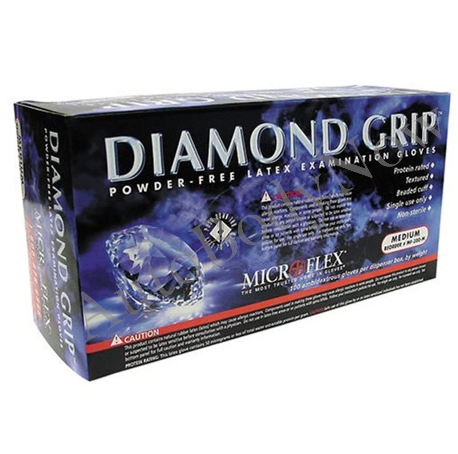 AnsellMicroflex MF300L Diamond Grip Latex, Powder-Free Gloves, Box of 100, Size Large (2 Pack)