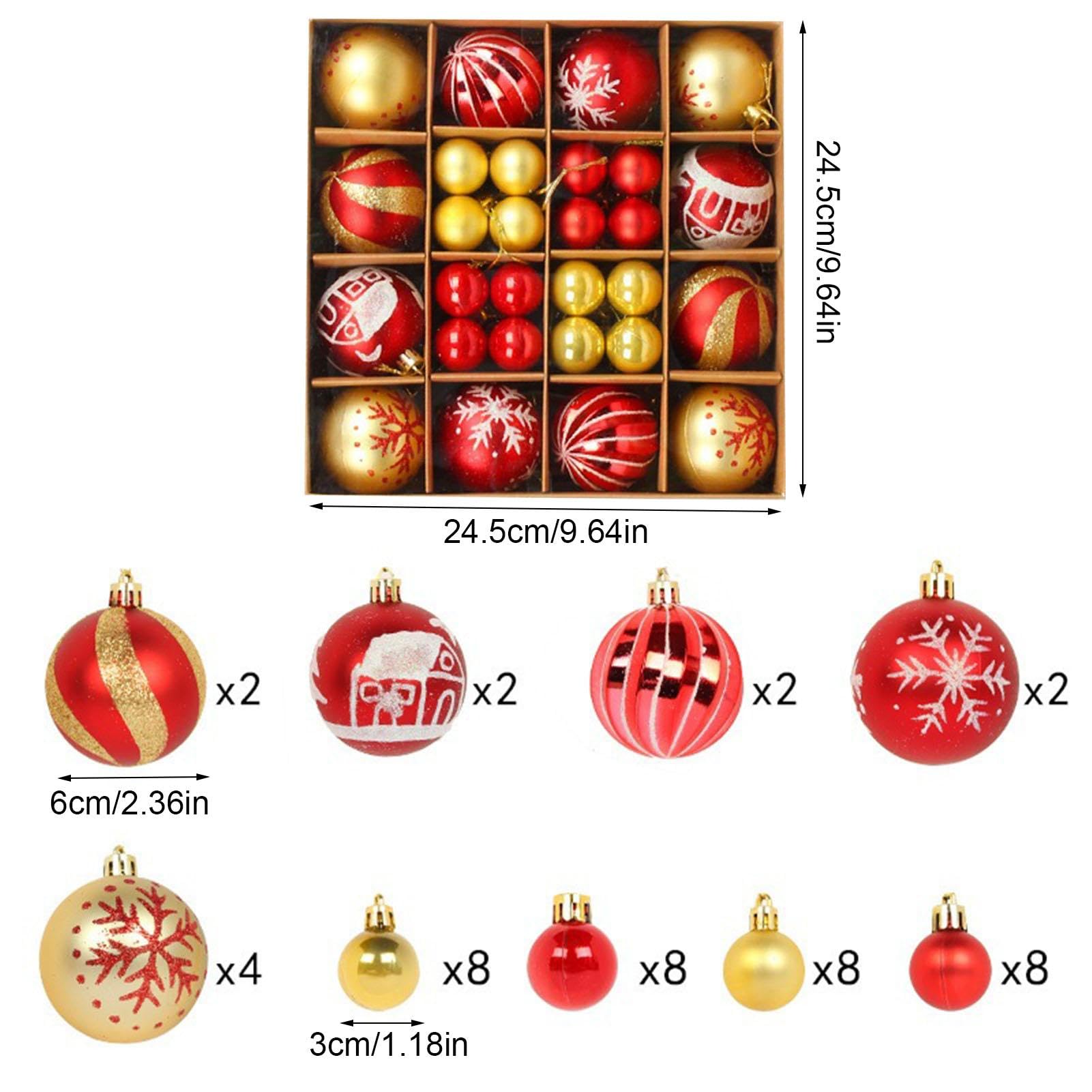 Lot De 44 Boules De Décoration De Noël Pour Sapin De Noël