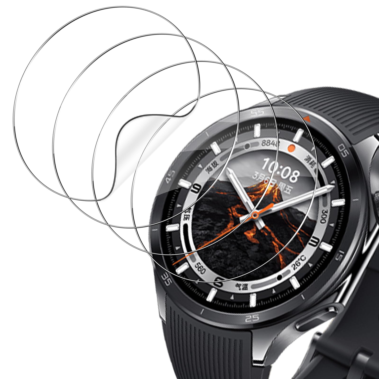Haofun Displayschutz Schutzfolie für Oppo Watch X2/ OnePlus Watch 3 47mm, [4 Stück] Flexible TPU Folie, Kratzfest, Blasenfrei, Einfache Installation, Rubbelkarten zum Entfernen von Blasen
