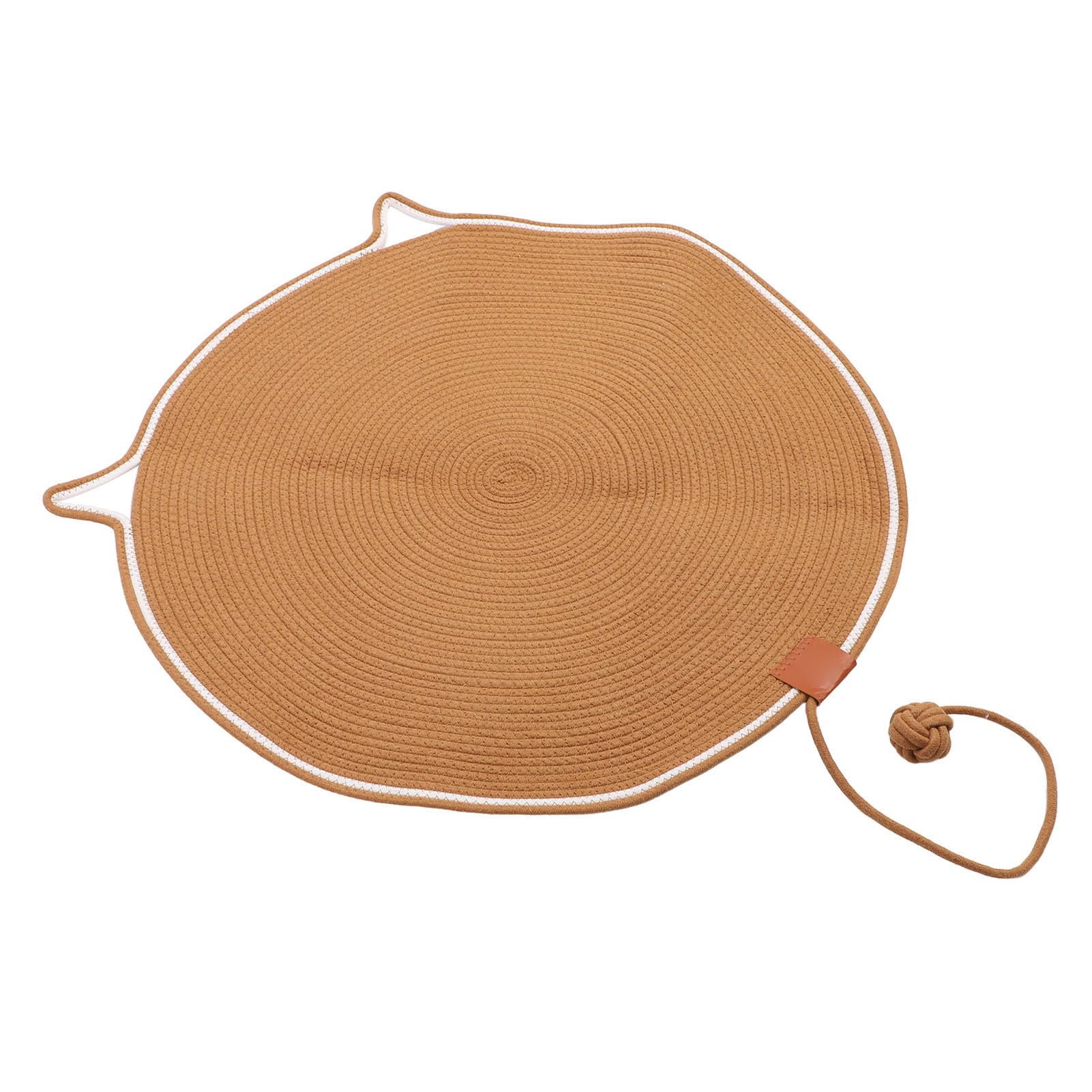 Generic Tappetino Tiragraffi per Gatti Rotondo in Corda di Cotone, 80 Cm, Facile da Pulire, Ideale per Proteggere i Mobili