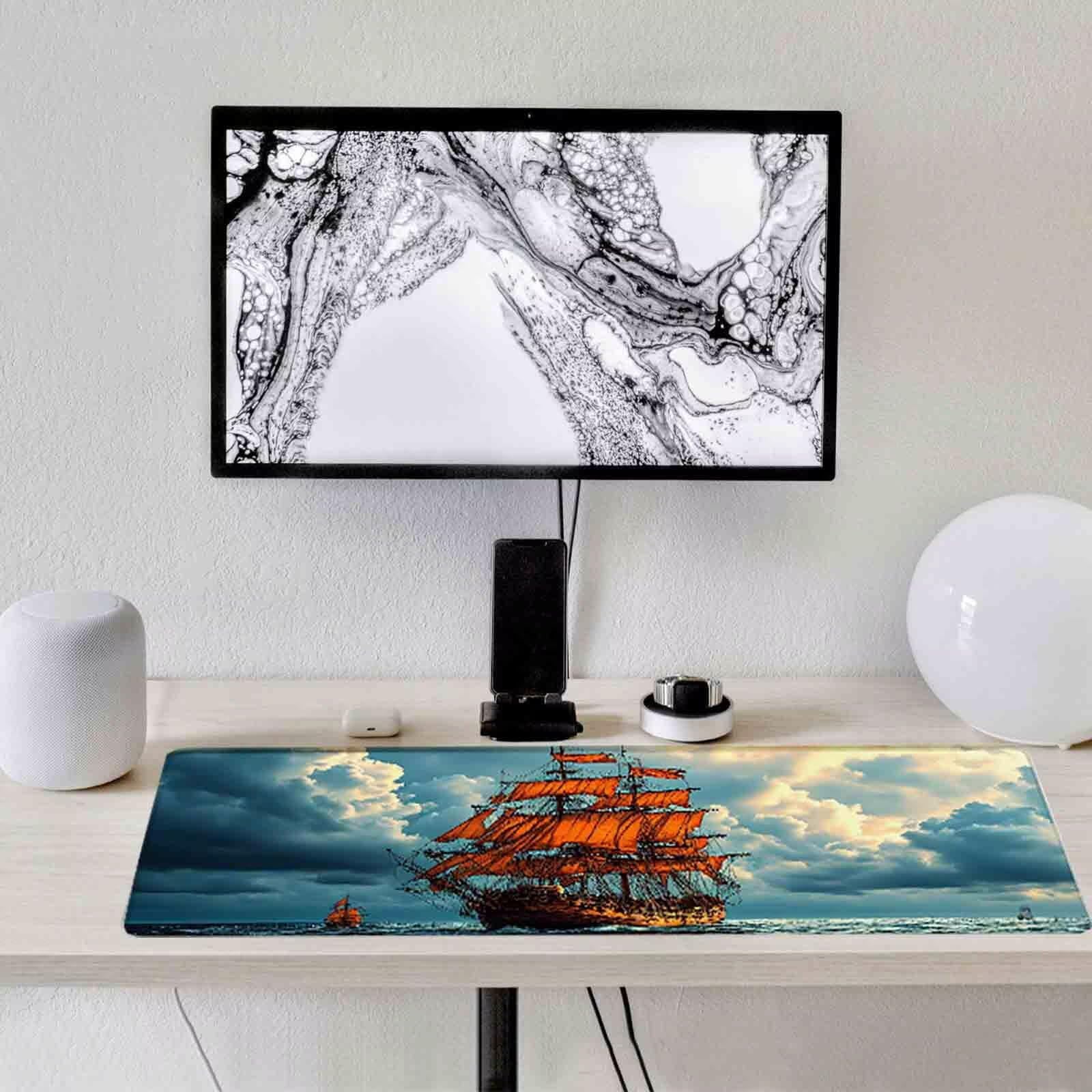 Podkładka pod mysz XXL 1200 x 600 mm szara podkładka pod mysz do łodzi antypoślizgowa gumowa podkładka do gier, akcesoria biurowe, podkładka pod mysz o wysokiej precyzji i szybkości dla graczy/biura
