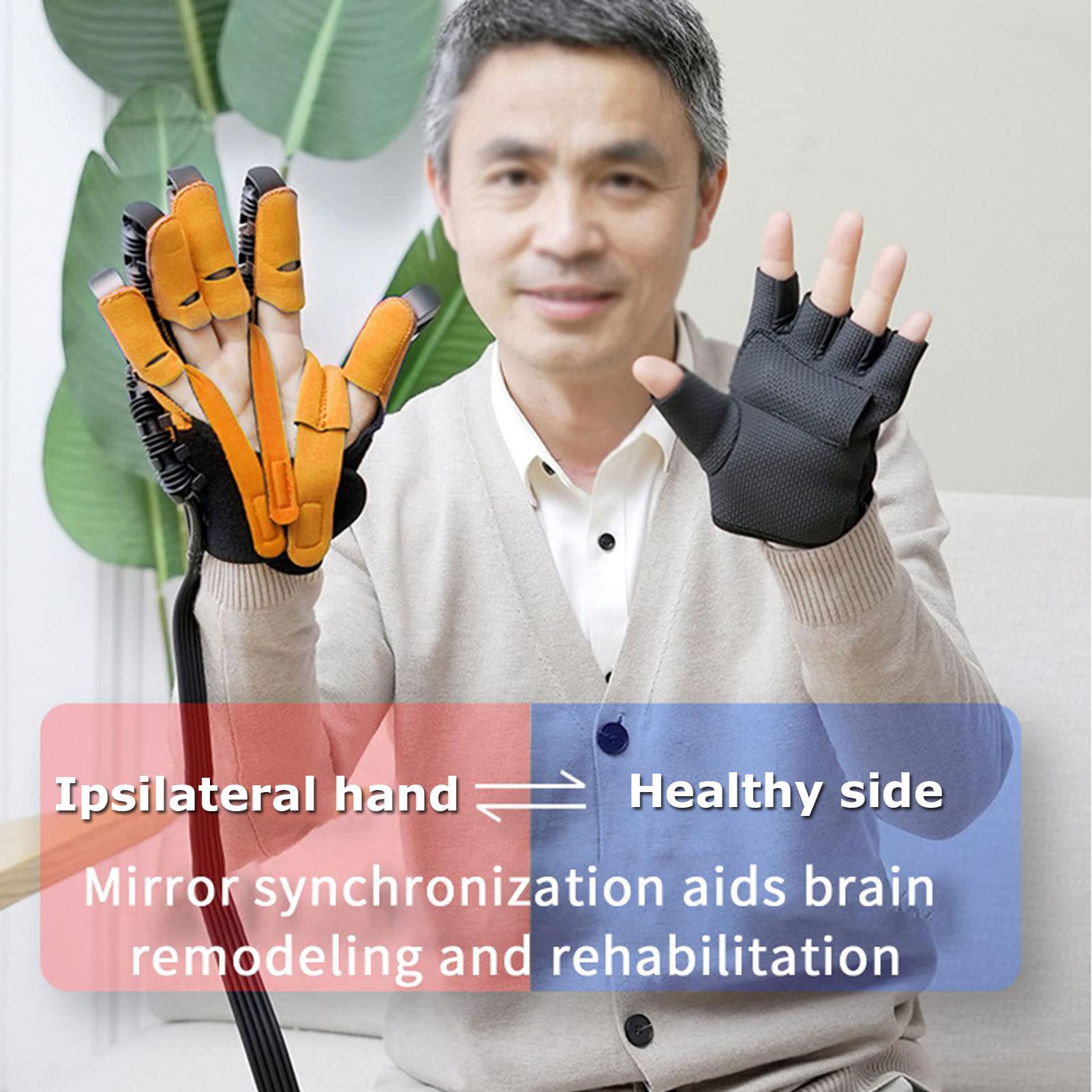 Rękawice robotów rehabilitacyjnych, rękawicy ręki Szyplegia Szyna Szyna Palce Palce Funkcjonalna, prostowanie palców Ochraniacz Ochrony Egzoszkielet Exoszkielet,RightHand-M
