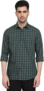 Colorplus Men Regular Fit Checks Pattern Pure Cotton Plain Collar Full Sleeve Casual Shirt Price In India