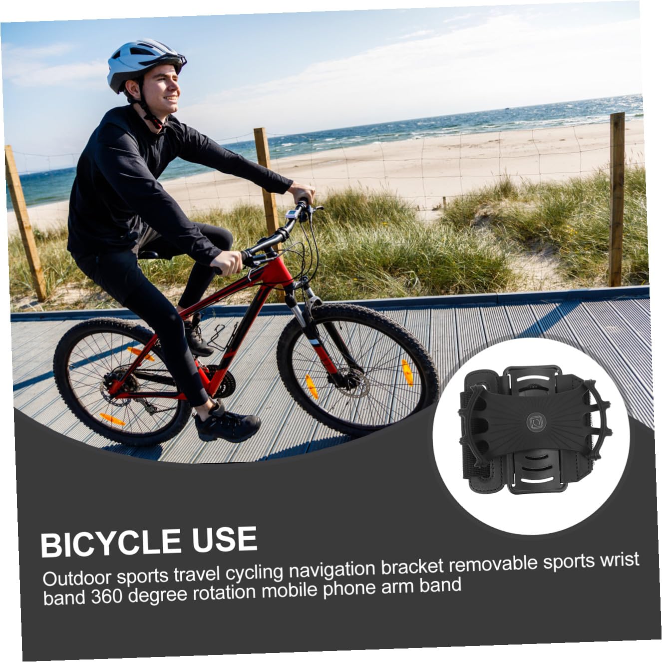 Mikinona De Brazo para Ciclismo y Ejercicio Soporte De Teléfono Móvil Rotativo para Actividades Al Aire y Navegación Accesorio Desmontable y Antideslizante