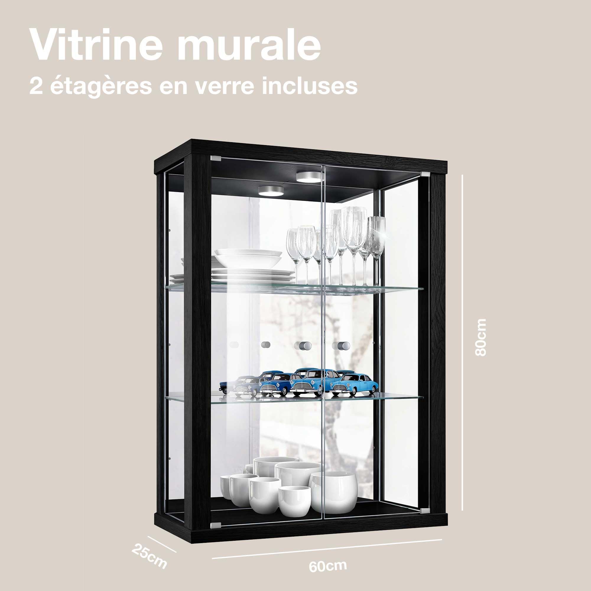 Meuble Vitrine En Verre,vitrine Verre Pour Collection Avec 2 Portes Et