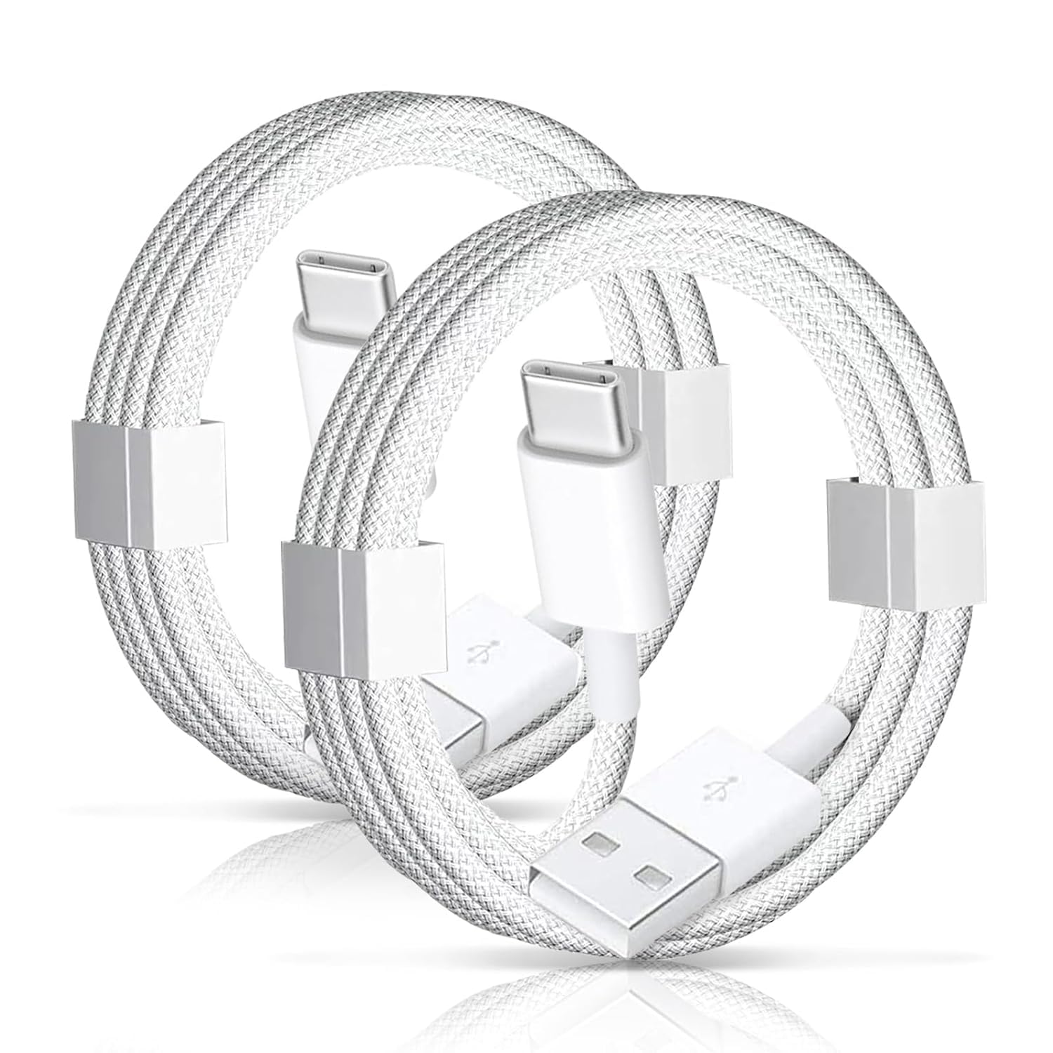 2 Pack USB A to USB C Woven Cable for iPhone 16E 17 Air,iPhone 15/iPhone 16 Pro Max, 15 Plus Car Play Charging Cord, iPad 10th, iPad 11 2025, iPad Pro