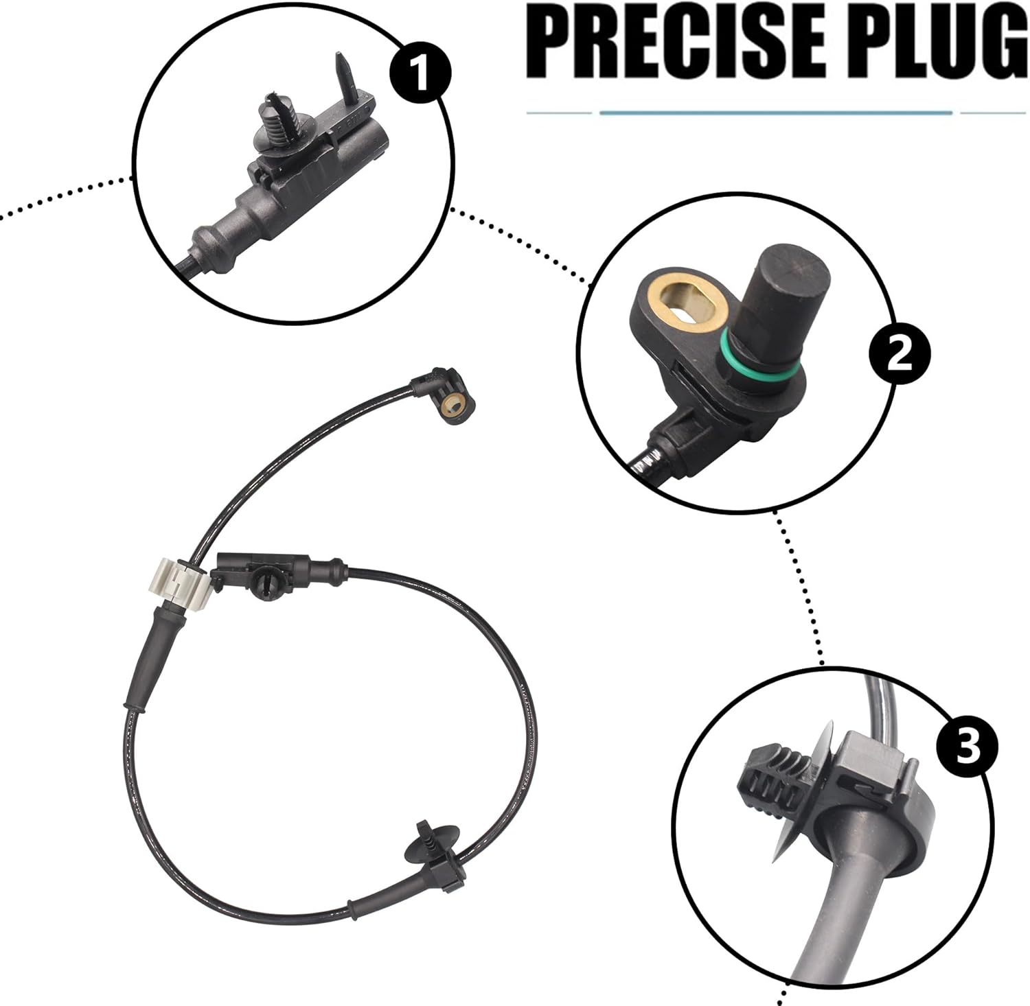 Set of 4 Front & Rear Side ABS Wheel Speed Sensor for Chevrolet Silverado 1500 2007-2013 and GMC Sierra 1500 2007-2013 All Engine 10384745 15229012
