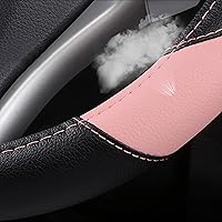Vista 5 de Funda de cuero para volante de auto, protector antideslizante para volante de auto de cuero de microfibra transpirable, ajuste universal para la Rosa