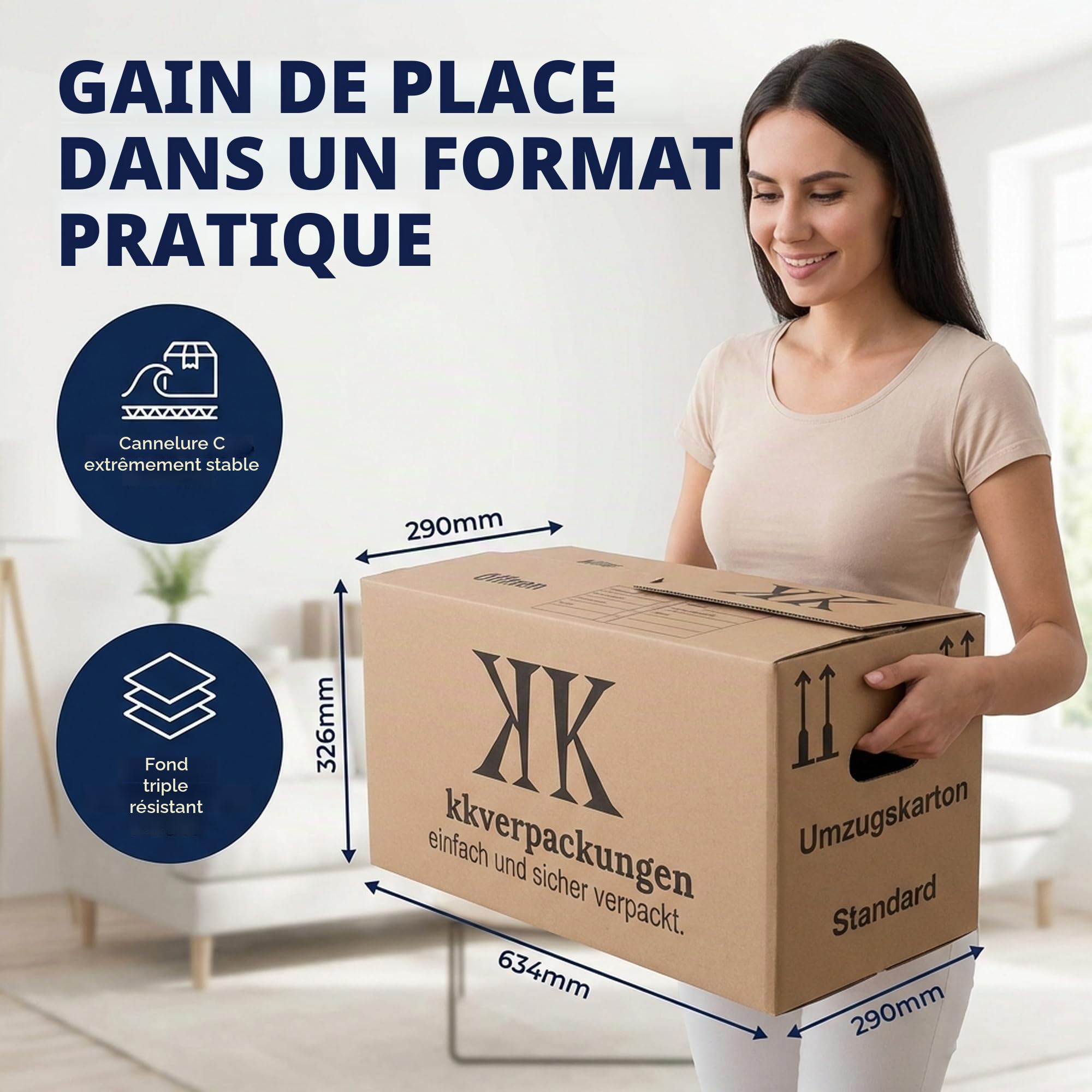 30 cartons de déménagement Basic 640 x 300 x 340 mm