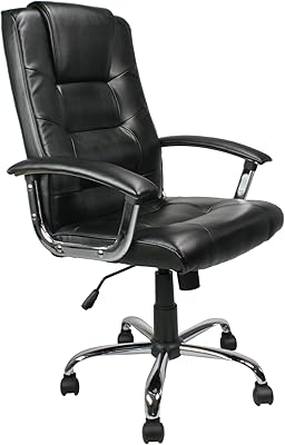 Eliza Tinsley High Back Leather Faced Executive Armchair with Chrome Base 2008ATG/LBK
