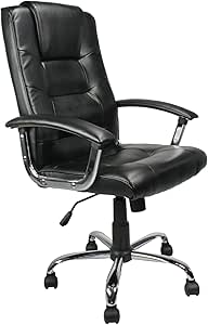 Eliza Tinsley High Back Leather Faced Executive Armchair with Chrome Base 2008ATG/LBK