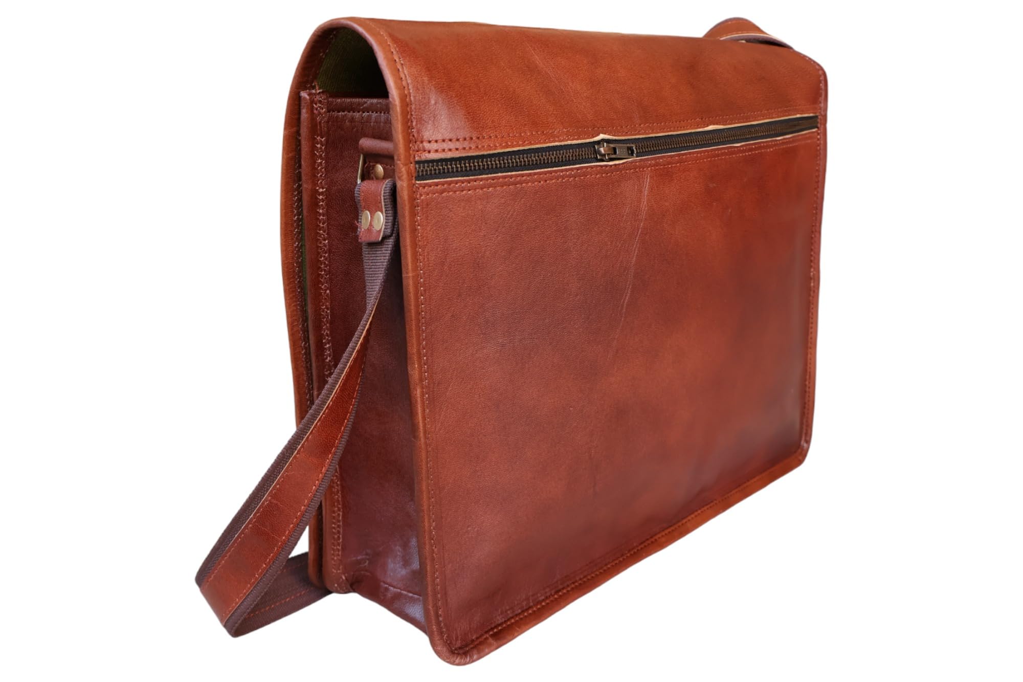 american blue sacoche besace en cuir sacoche ordinateur portable, cartable, sac à bandoulière véritable à bandoulière (16X12X4)