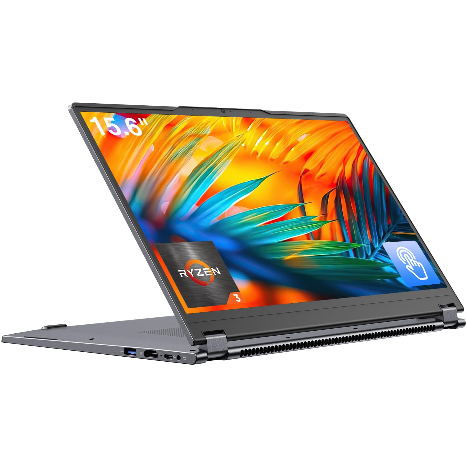 EYY 2 in 1 Laptop Computer, 15.6" 16GB DDR4 512GB SSD Touchscreen Notebook, AMD Ryzen R3 3200U(Up to 3.5 GHz), Radeon Vega 3, 1920x1080 FHD Display,