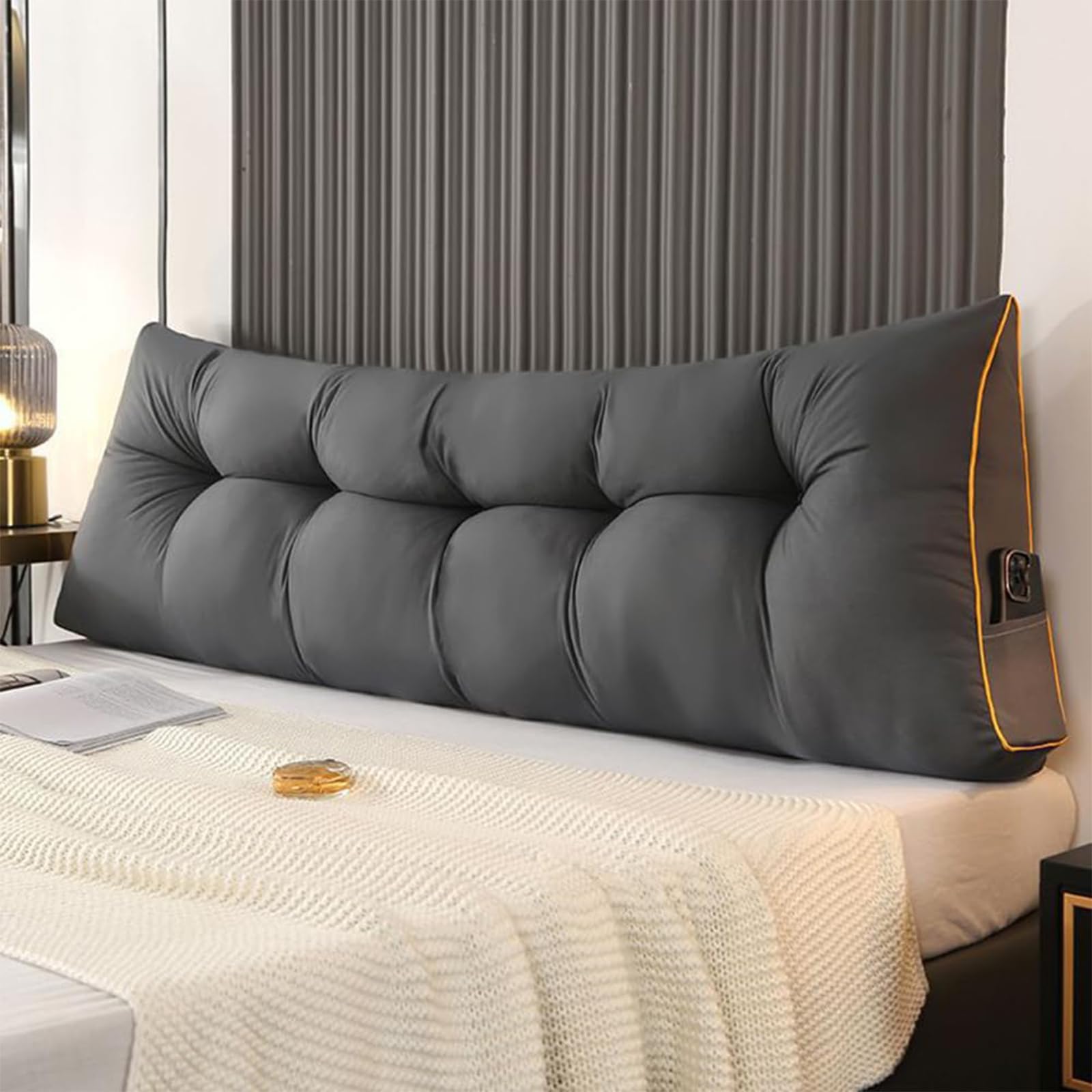 5,150cm, Headboard Support Bolster Pillow, Waist Backrest Cushion, Removable Triangular Wedge Headboard Cushion for Bedroom Couch โ image 1