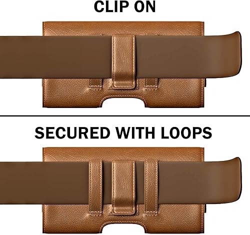 Miniatura 4 de PiTau Funda para iPhone SE 8 7 6 6s, soporte para cinturón de teléfono celular con clip para hombre, se adapta a teléfonos inteligentes con estuche