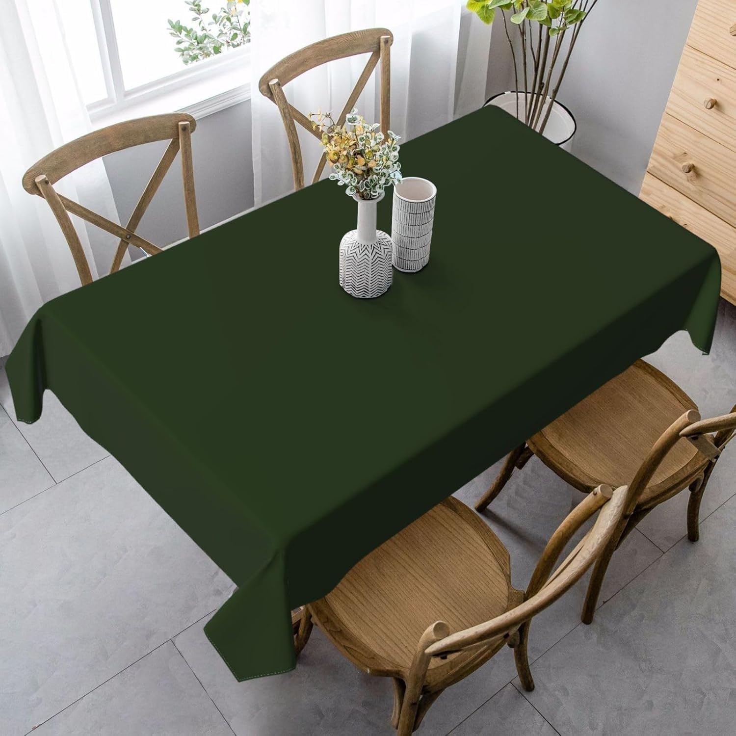 Tischdecke Outdoor Einfach Tischdecken Abwaschbar 3D Schwarz Tischtuch Wasserdicht Wetterfest für Party Biertisch, 140x300 cm Q.P3400