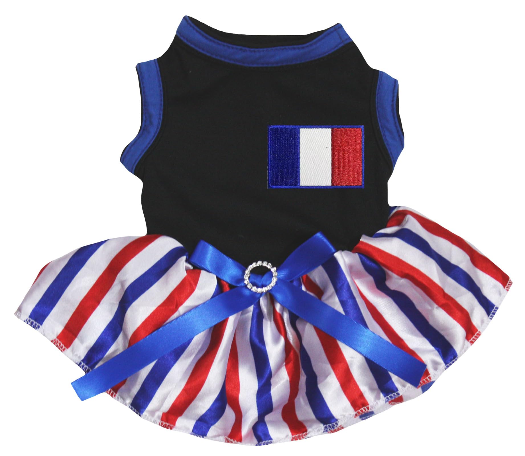Robe pour chien drapeau France taille L vêtement confortable et léger