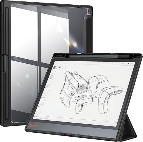 Fintie Funda híbrida delgada compatible con tablet BOOX Note Air3 C de 10.3 pulgadas, versión 2023, soporte para lápices incorporado a prueba de