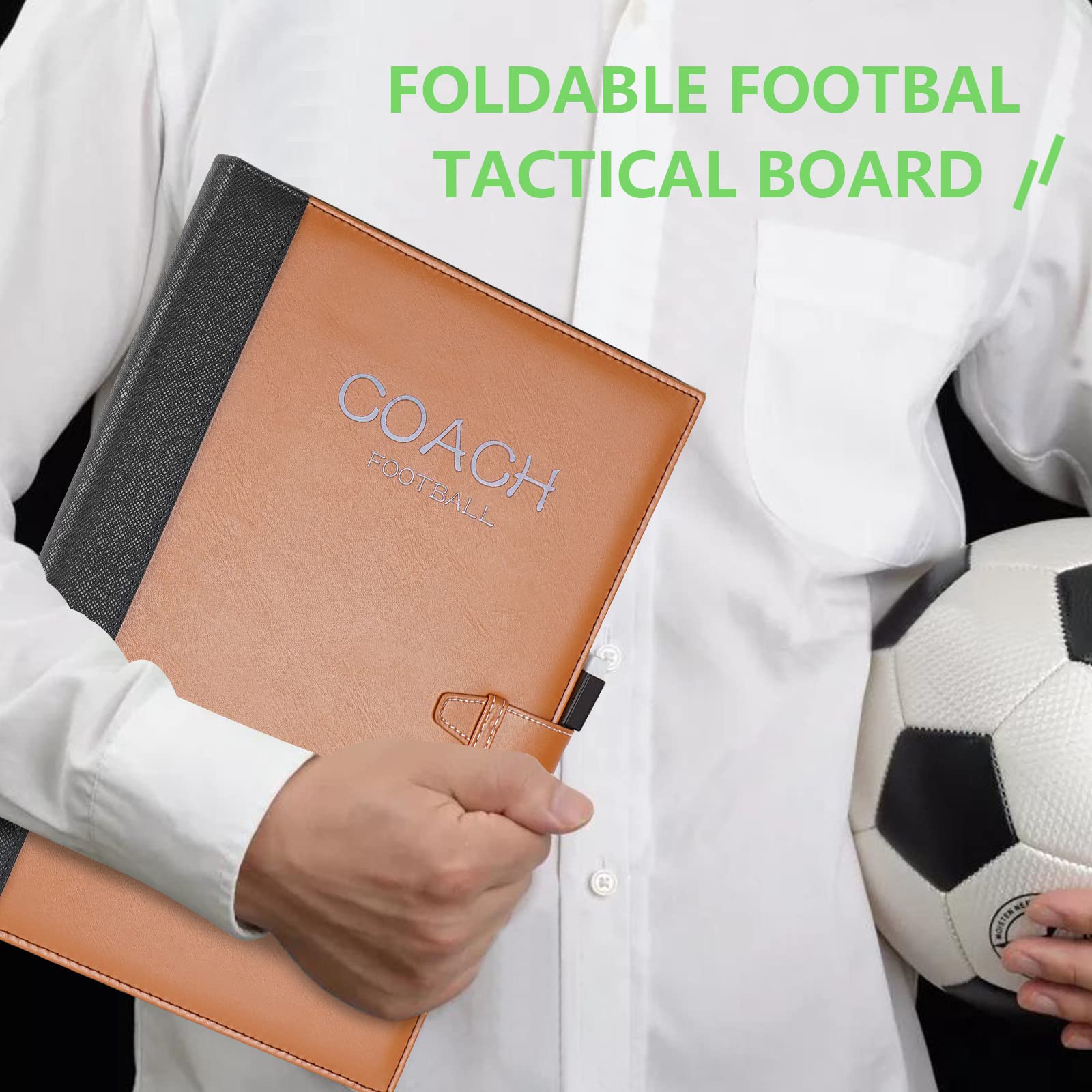 Carpeta Táctica de Fútbol con Imanes, Pizarra Entrenamiento 53x31cm