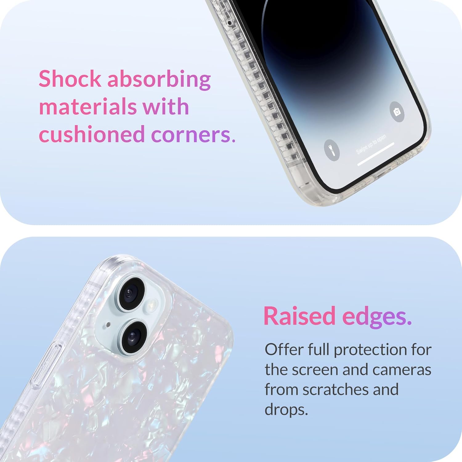 LONLI Hue - for iPhone 15 Case - White Pearl Tort [10FT Drop Protection] - Shockproof Cover with Color Changing Effect | Cute and Unique for Women, Girls and Men (2023)