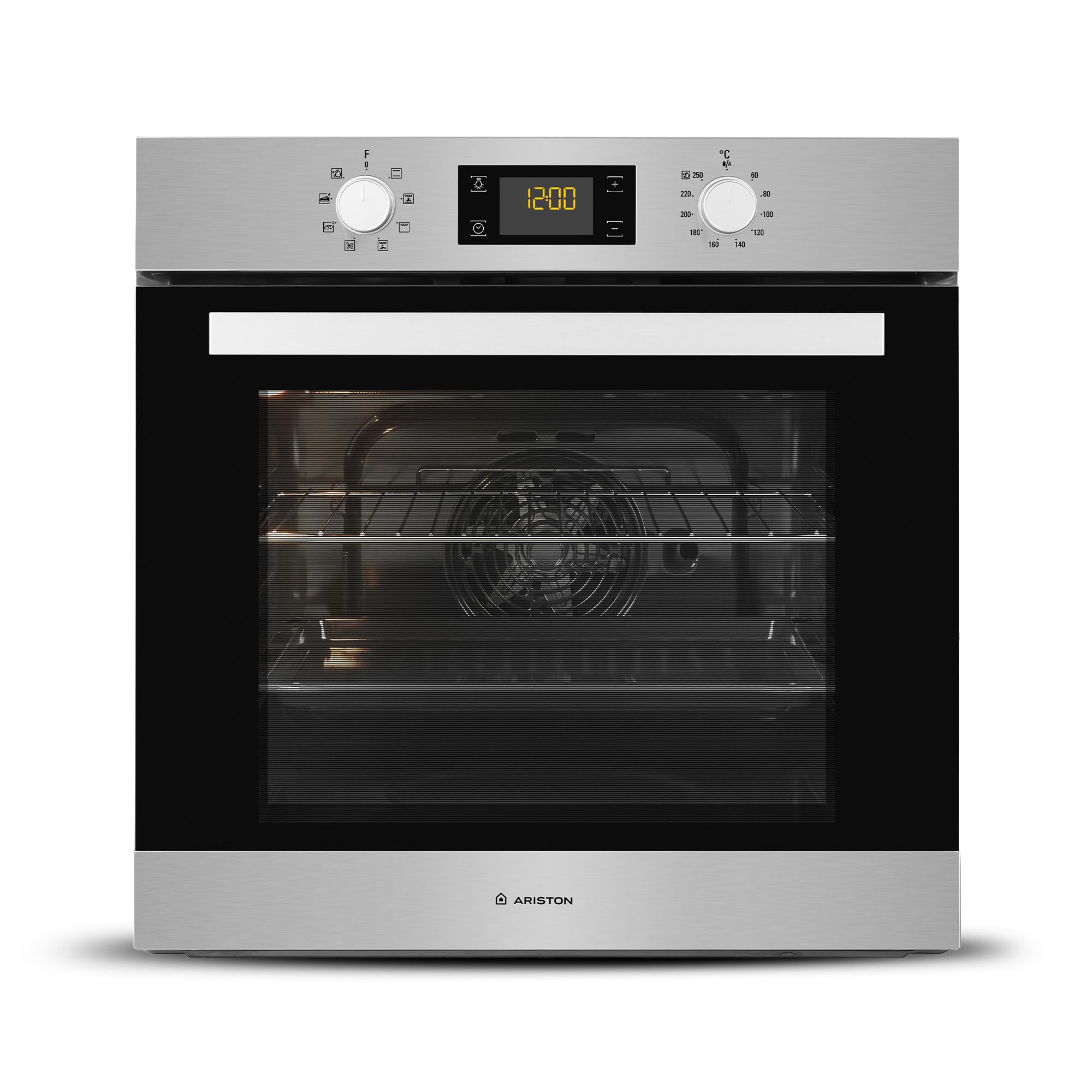 Built In 60cm Electric Oven, Electronic Controls With 7 Segment Display, Functions Includes Baking Grilling Broiling Defrosting & Toasting, Turbo Grill, Integrated Cleaning System, FA3540HIXA