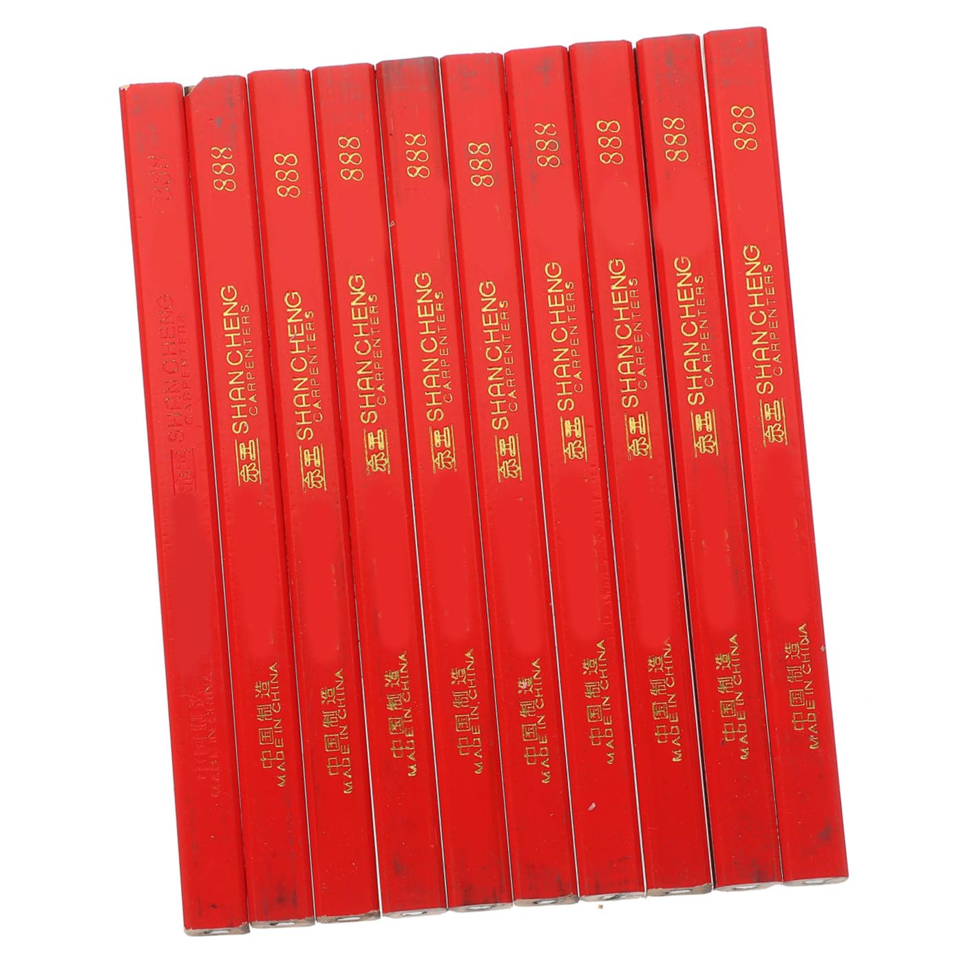 Homoyoyo Lápices de Carpintero Cómodos Octogonales 72 Rojos de Madera Lápices Planos para Marcar en Superficies Duras y Rugosas para Carpintería Profesional