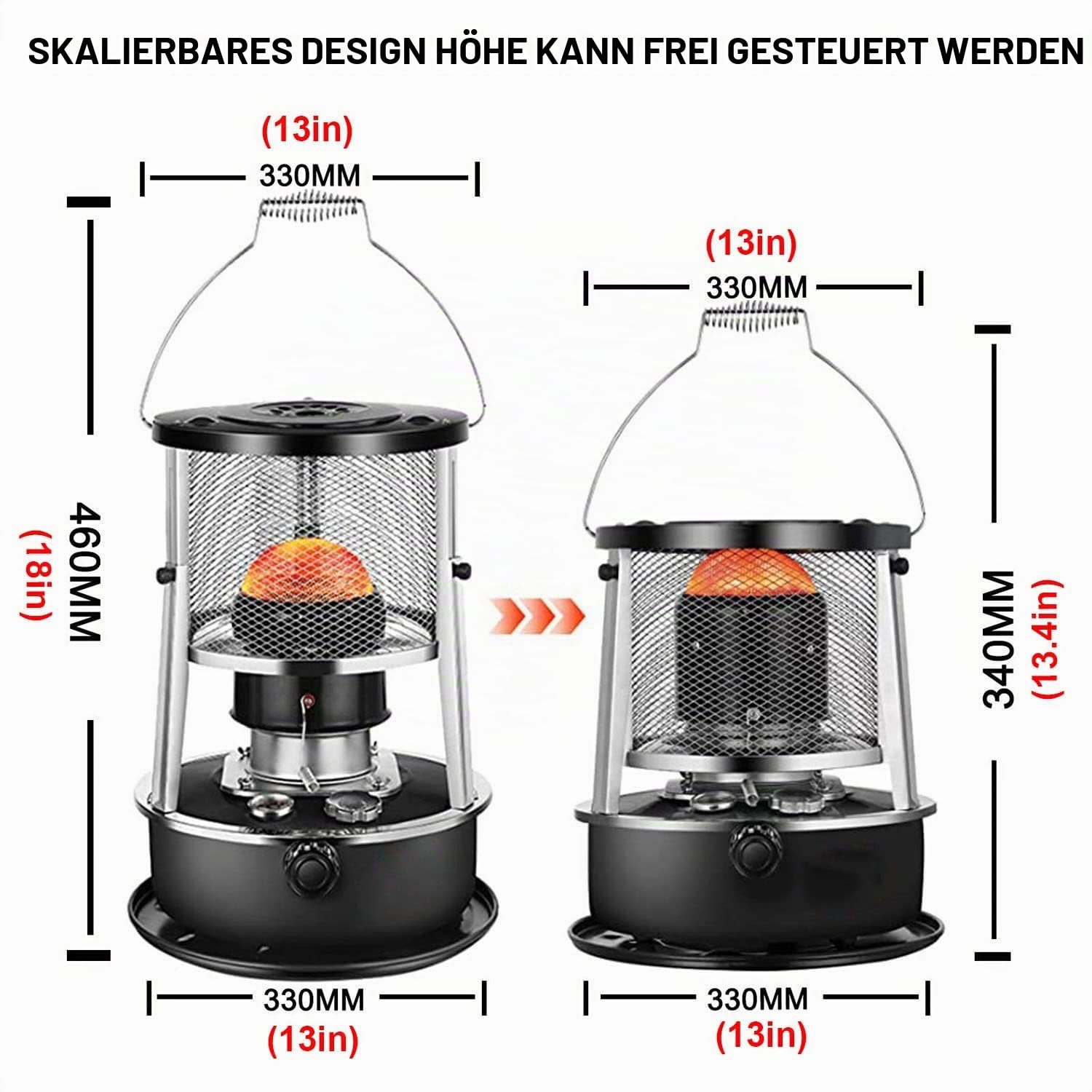 4.5L Petroleumofen Für Innenräume, Tragbare Heizung Energiesparende, Petroleumheizung Camping, Mobile Heizung Ohne Strom, Für Camping Zeltheizung Kochen Eisfischen Wandern