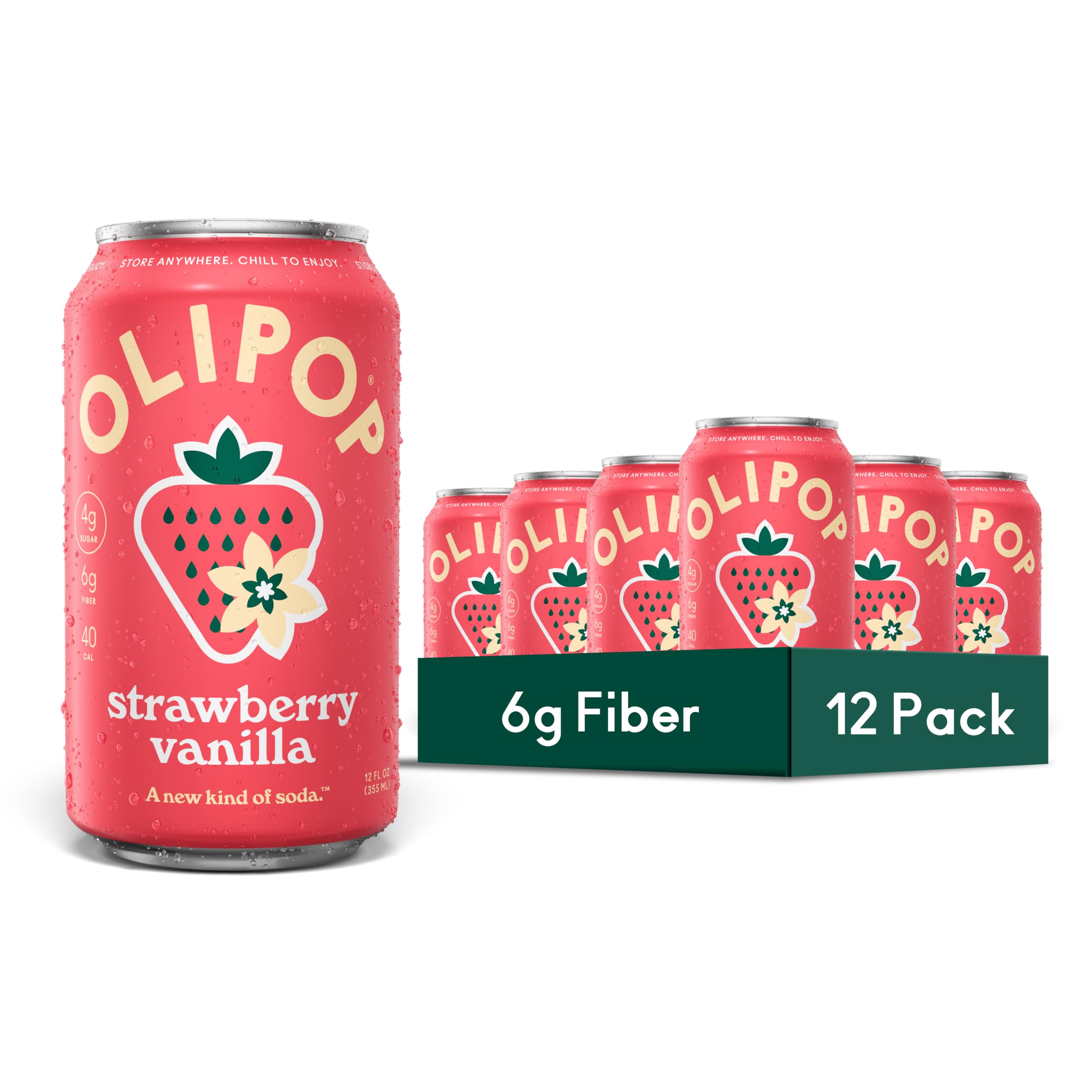 Amazon.com : OLIPOP Prebiotic Soda Pop, Strawberry Vanilla, Pantry
