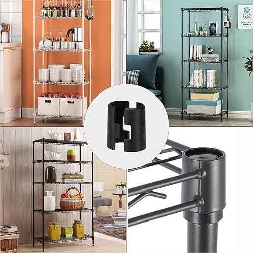 Miniatura 41 de 24 clips de alambre negro para estantes – Clips de bloqueo de estante para estantes de tubería de 1 pulgada – Reemplazo de plástico duradero