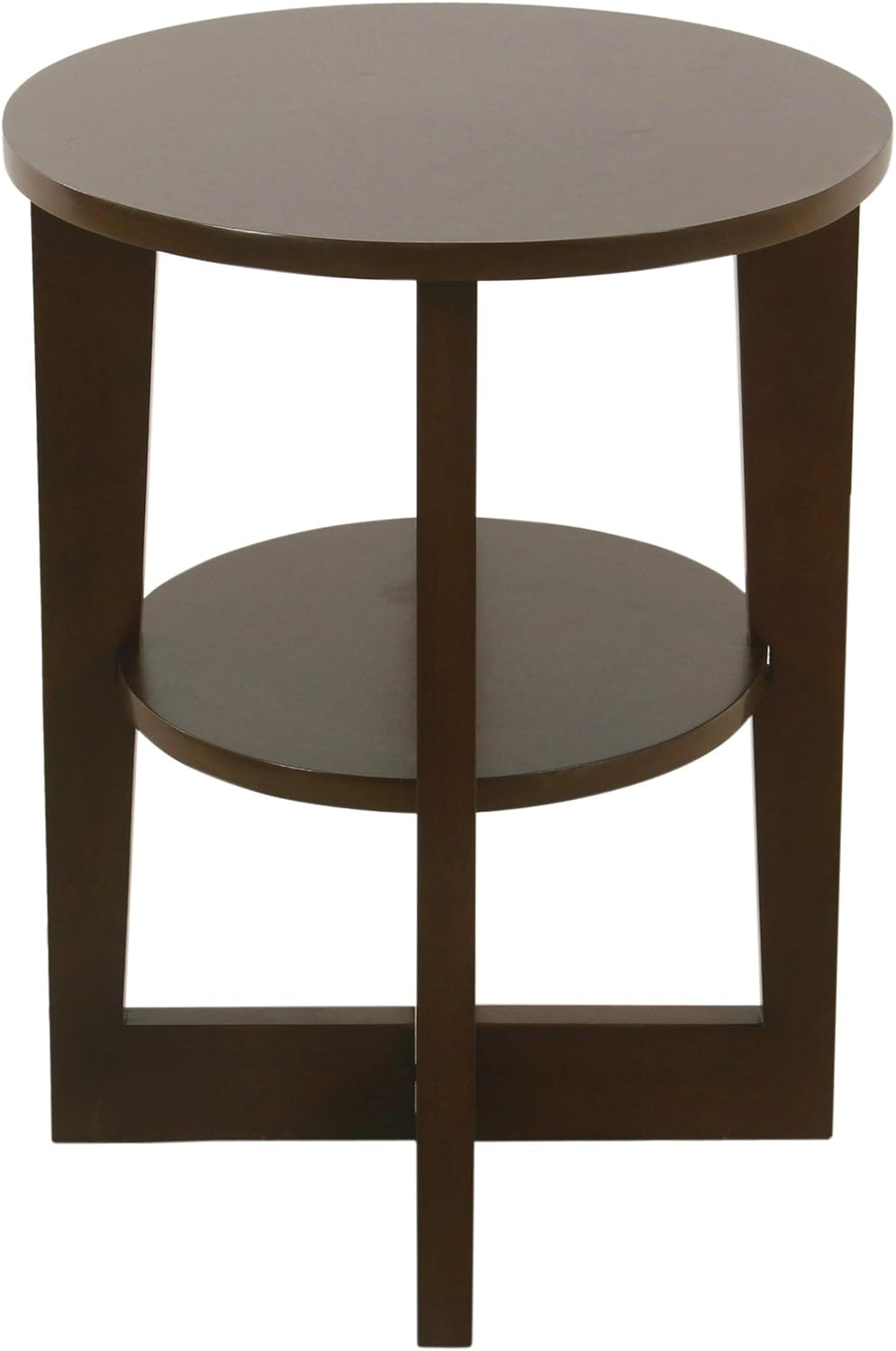 HomePop Round XBase Wood Accent Table with Storage Shelf