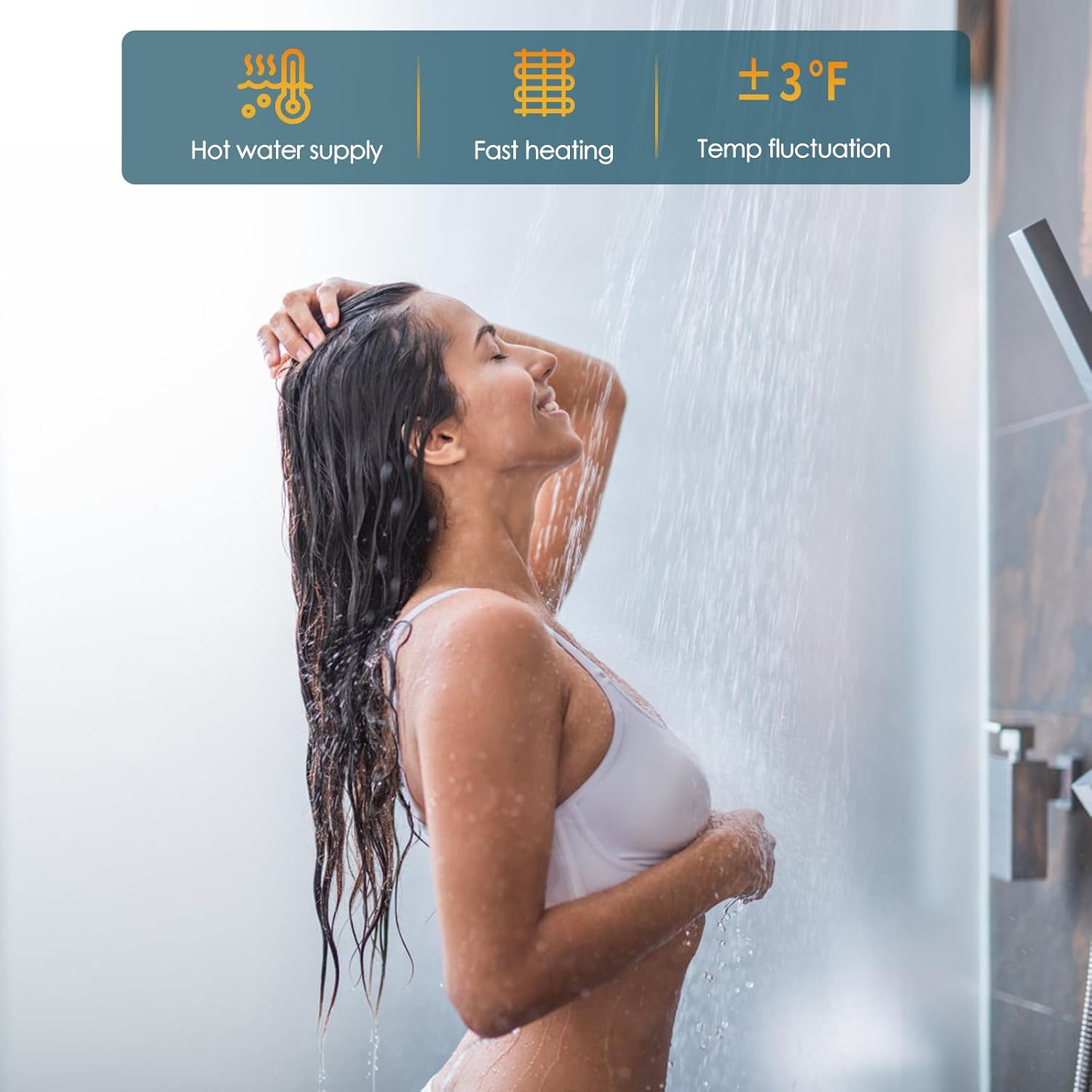 RV Tankless Water Heater, 65,000 BTU, 3.9 GPM, 2.80kPa,12V Instant Endless Hot Water with 15 x 15 inches White Door and Remote Controller LED Display,Compatible with all RV