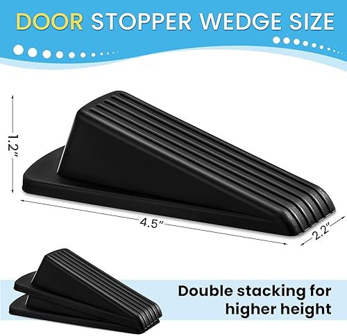 Miniatura 2 de Paquete de 24 topes de puerta de goma a granel para la parte inferior de la puerta con soporte, tope de puerta resistente para parte inferior de