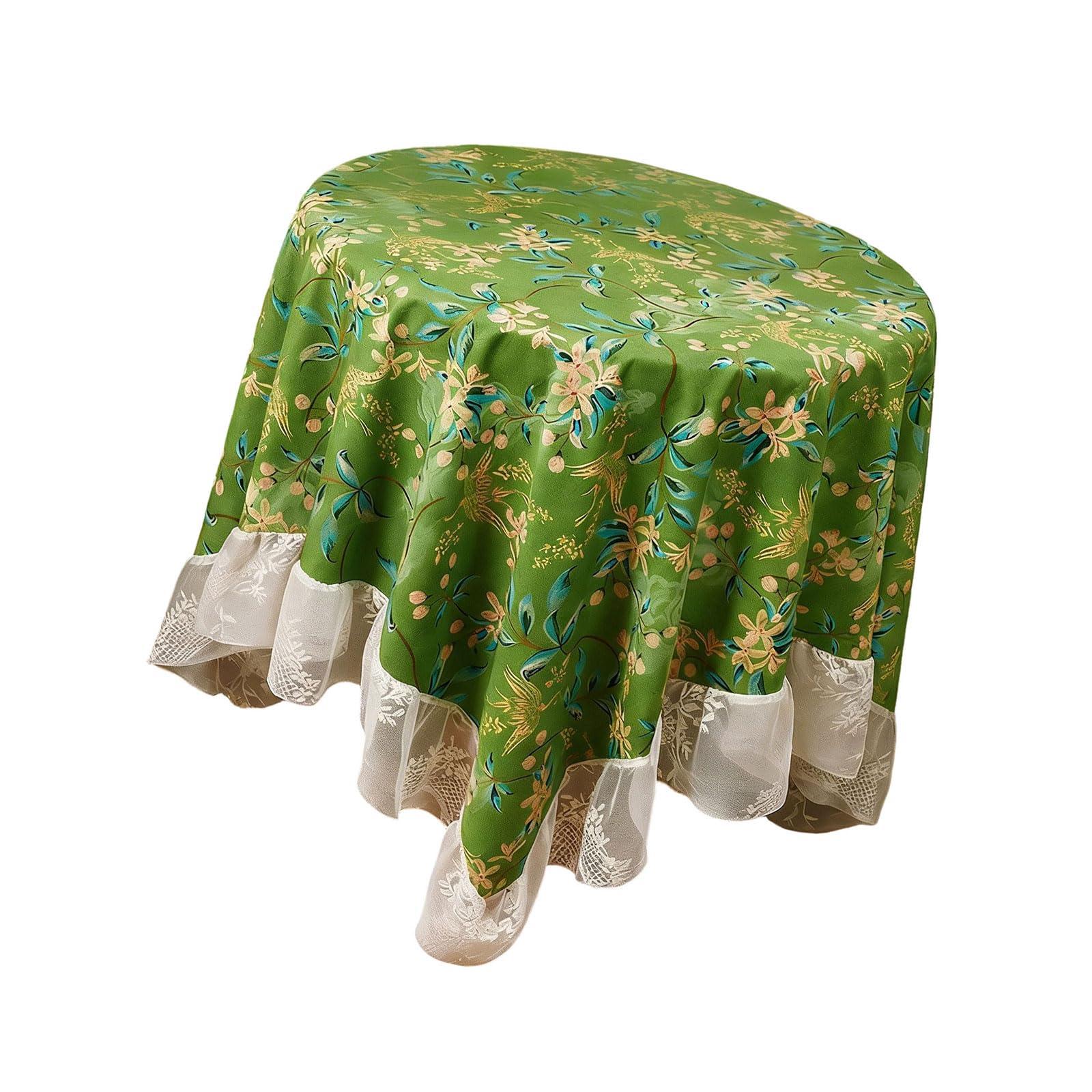 Zxfdsfdbnm Romance Lace Trimmed Tablecloth Washable Polyester Ideal for Family Gathering Celebration Polyester Table Cover