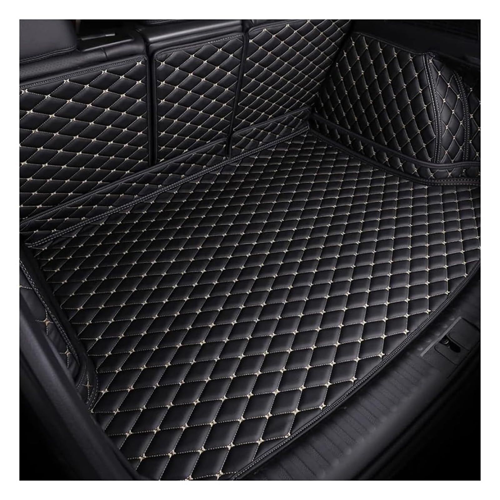 HJXCFUCDV Custom Fit Leather Car Trunk Mat, for Mitsubishi Outlander EX 2010-2012 Waterproof Anti Scratch Cargo Liner Boot Mat Rear Trunk Tray Protector,B