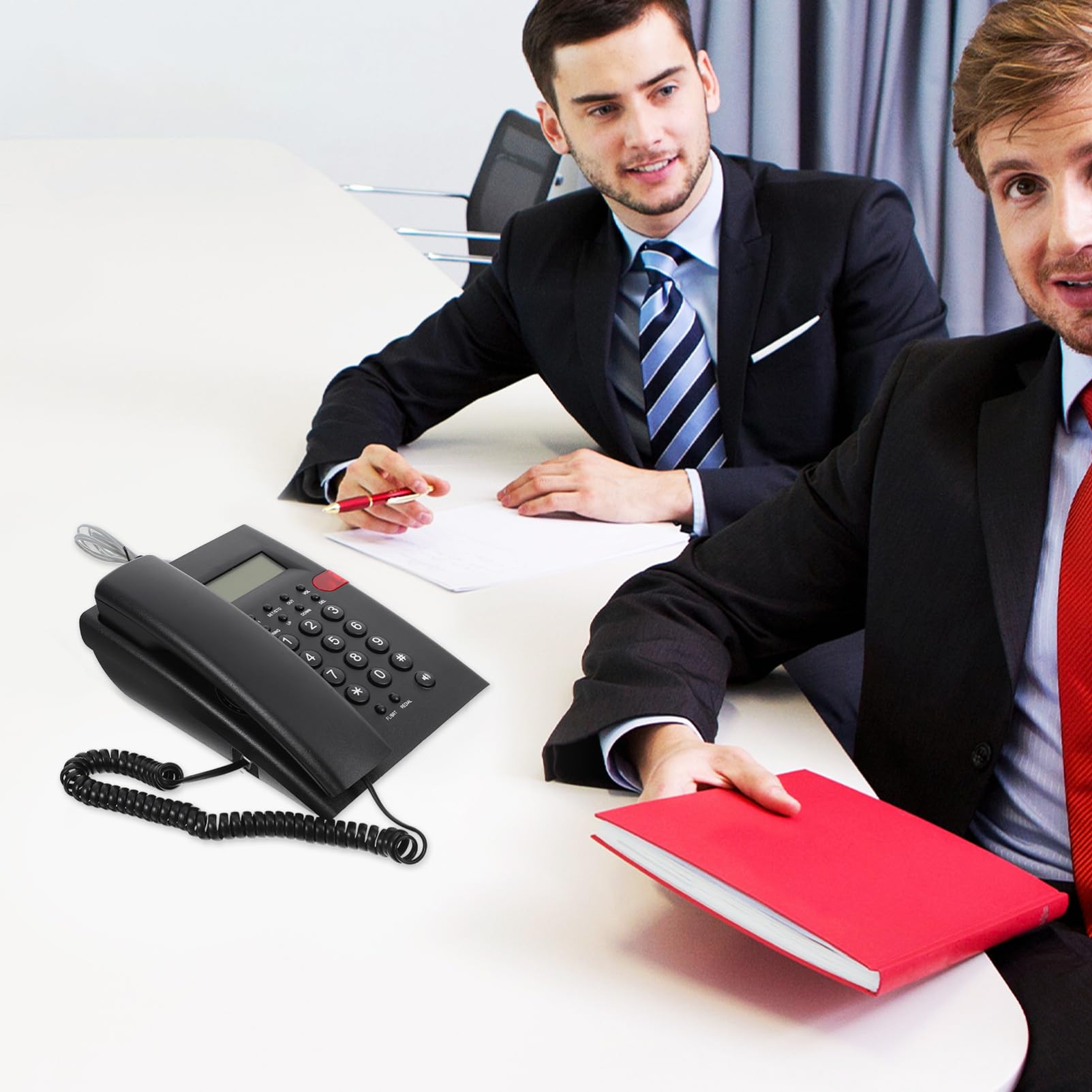 HOMSFOU Telefono Fisso Fili Telefoni Fissi per Casa Ufficio Telefoni Tasti Grandi per Anziani e Adolescenti Dispositivo Intuitivo e Facile da Usare
