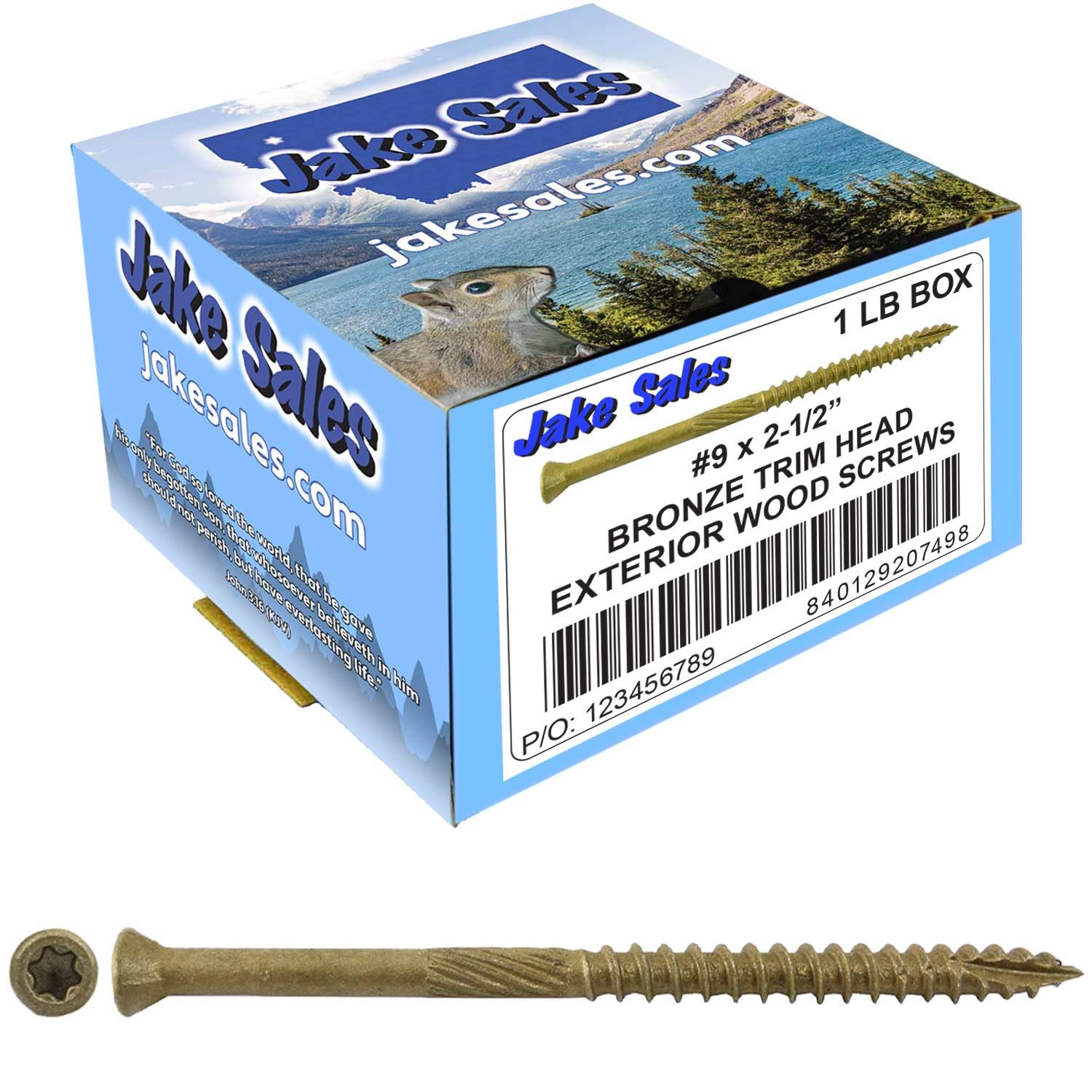 #9 x 2-1/2" Bronze Star Exterior Coated Trim Head Wood Screw Torx/Star Drive Head (1 Pound - 100 Approx. Screw Count) - Multipurpose Exterior Coated Torx/Star Drive Wood Screws-image-42