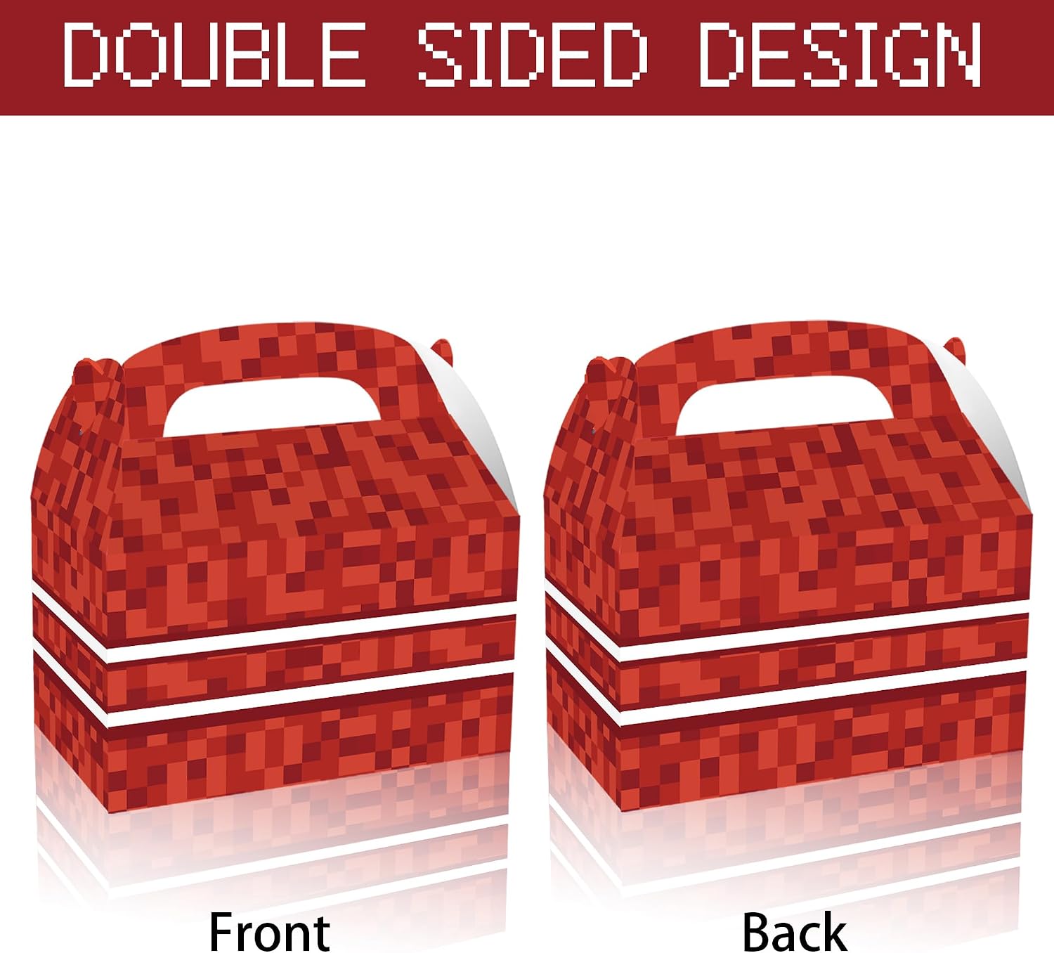 16 Pcs Pixel Theme Gift Box Bags, Pixel Miner Party Favors Decorations Gift Boxes Sandbox Family Goodie Paper Treat Boxes Pixel Party Supplies for Birthday image 3