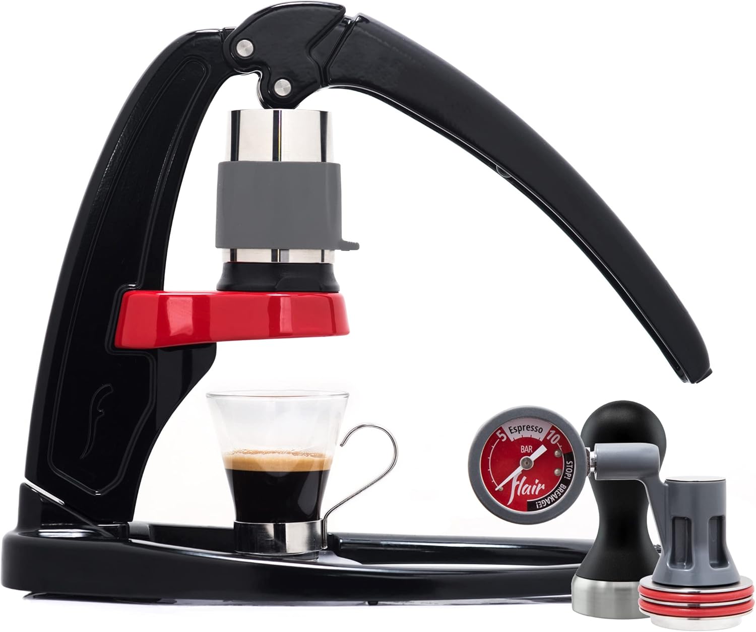 Flair Espresso Maker - Classic with Pressure Kit: Manual Lever Espresso Machine with Stainless Steel Tamper