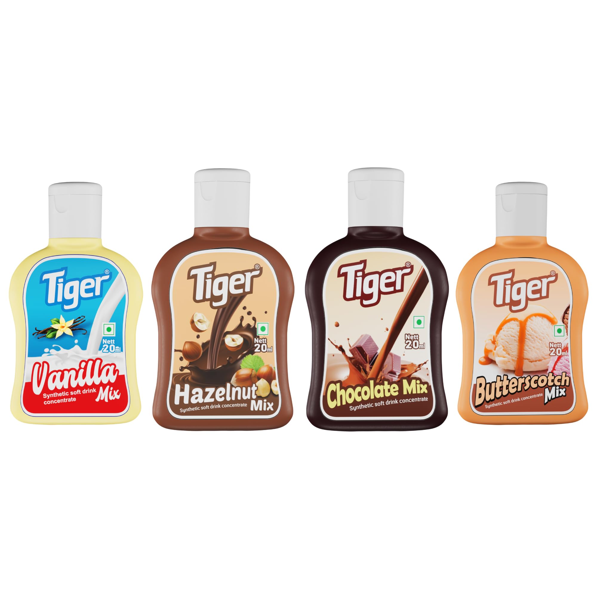 Tiger Milkshake Combo | Butterscotch Mix 20ml | Chocolate Mix 20ml | Hazelnut Mix 20ml | Vanilla Mix 20ml (B0DBLQVGDR) Amazon Price History, Amazon Price Tracker