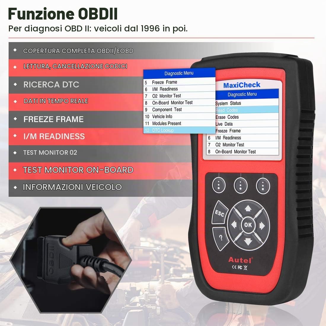 Autel MaxiCheck Pro Strumento Diagnostico OBD2 Scanner Auto con Bleed ABS | Reset dell'olio, SRS, SAS, EPB, BMS, per Veicoli Specifici, Strumento di Servizio Ideale Conveniente per Tecnici/Fai da te