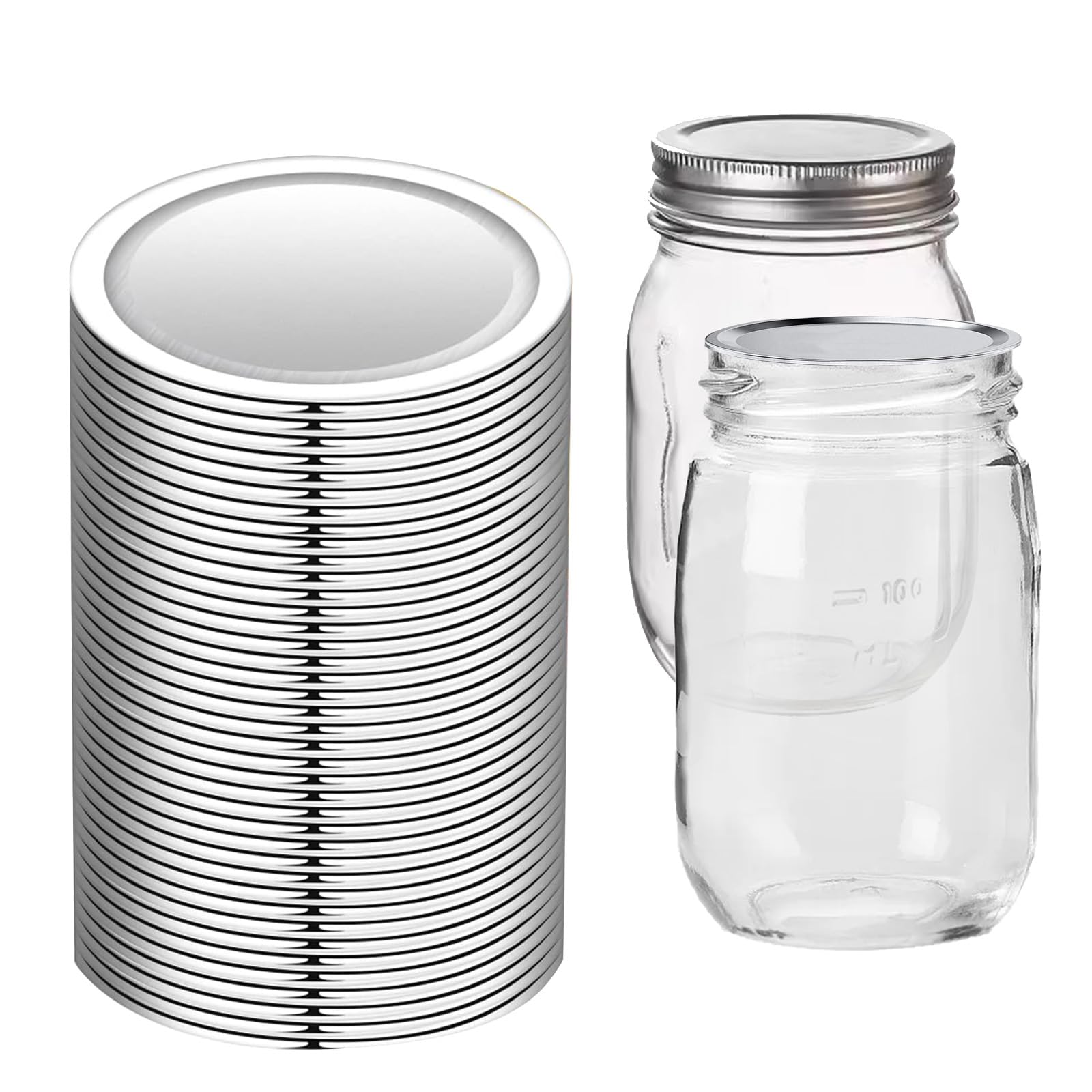 30-Count Canning Jar Lids, Wide Regular Mouth Canning Lids for Ball, Kerr Jars,and Other Brands of Wide Mouth Leak Proof Mason Jar Canning Lids100% Fit & Airtight Seal for Wide Mouth Jars (86mm）