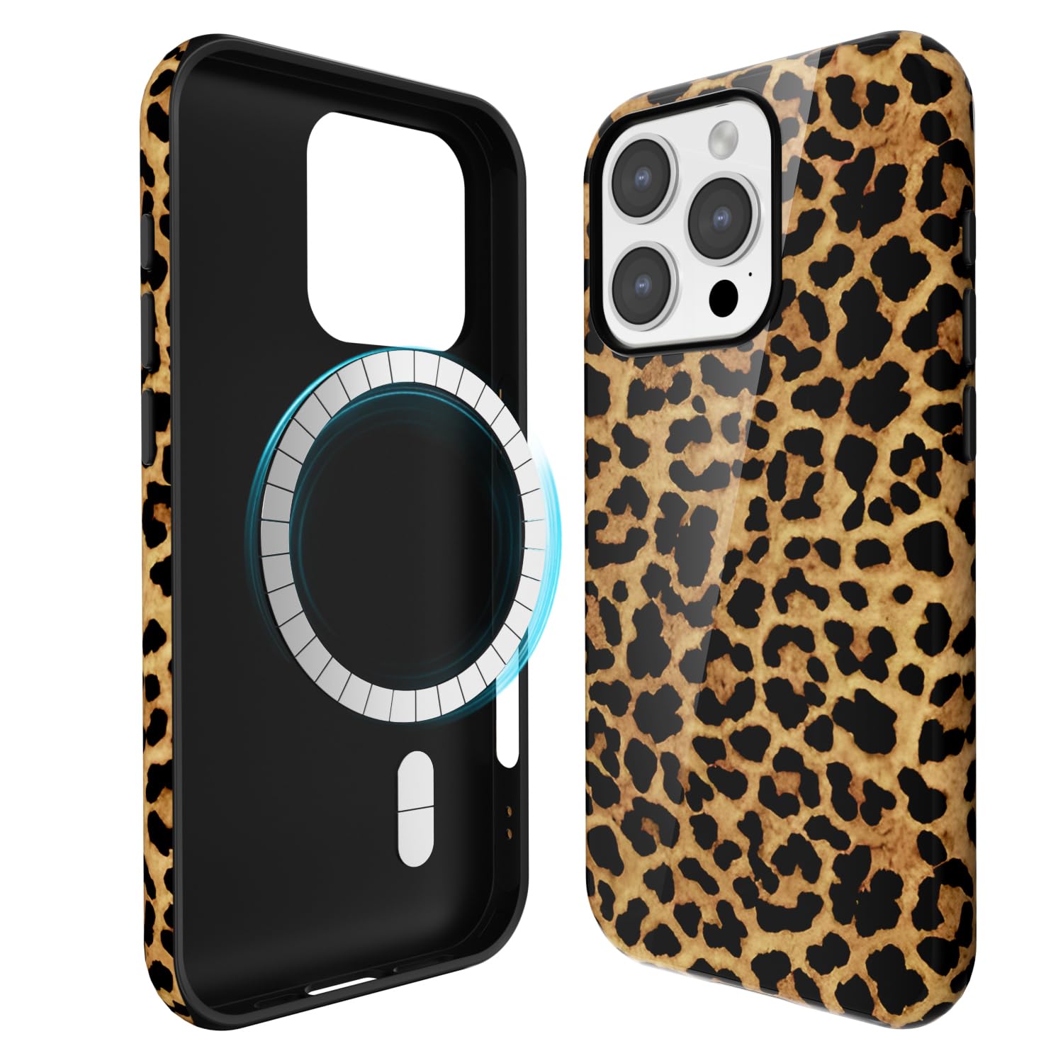 Coque de luxe pour iPhone 16 Pro Svanove rigide et fine finition léopard girly - 8