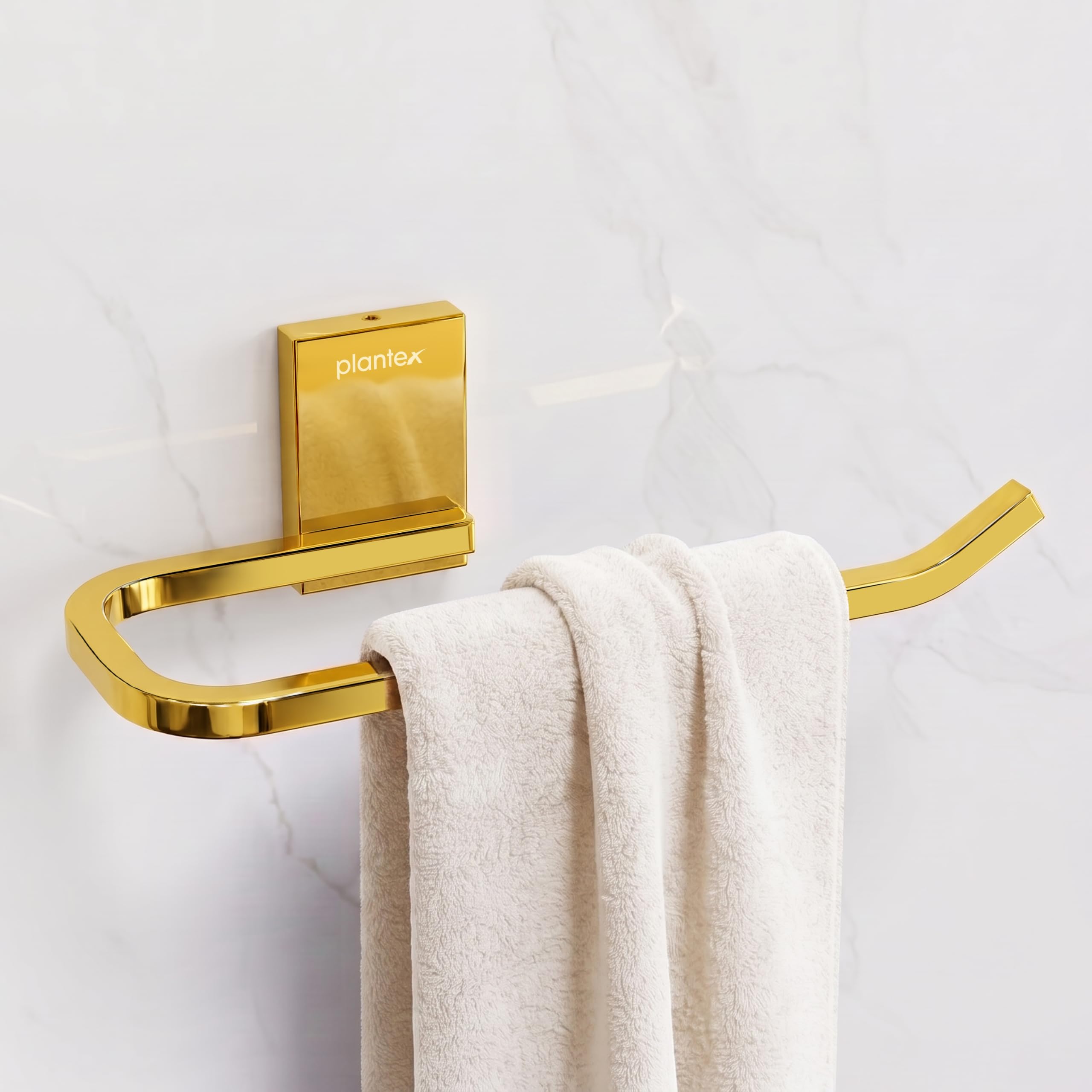 Plantex 304 Grade Stainless Steel Napkin Holder for Wash Basin/Towel Holder for Bathroom/Towel Holder/Towel Ring/Bathroom Accessories - Crystal (PVD Gold)-picture-15