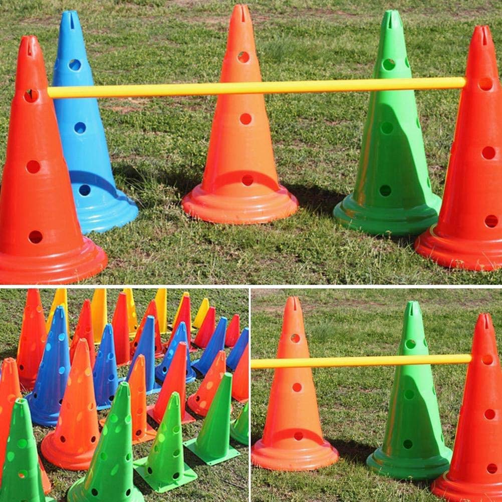 5Pcs Coni da Allenamento per Calcio Barriera conica per Ostacoli con Barra per Ostacoli con Fori