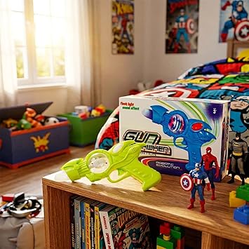 Musical Gun Shooting Playset for Boys & Girls - Bullet Blaster Action Toy with Foam Soft Bullets, Realistic Sound & Lights, Safe Fun |Birthday Gift for Kids Age 3+ Years (Multicolor)